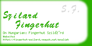 szilard fingerhut business card